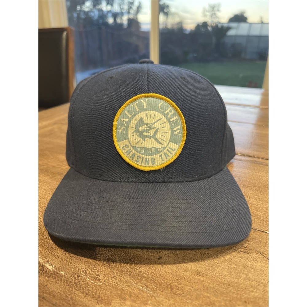 Salty Crew Chasing Tail Cap Hat Adult Beige Wool Acrylic Blend Trucker Snapback
